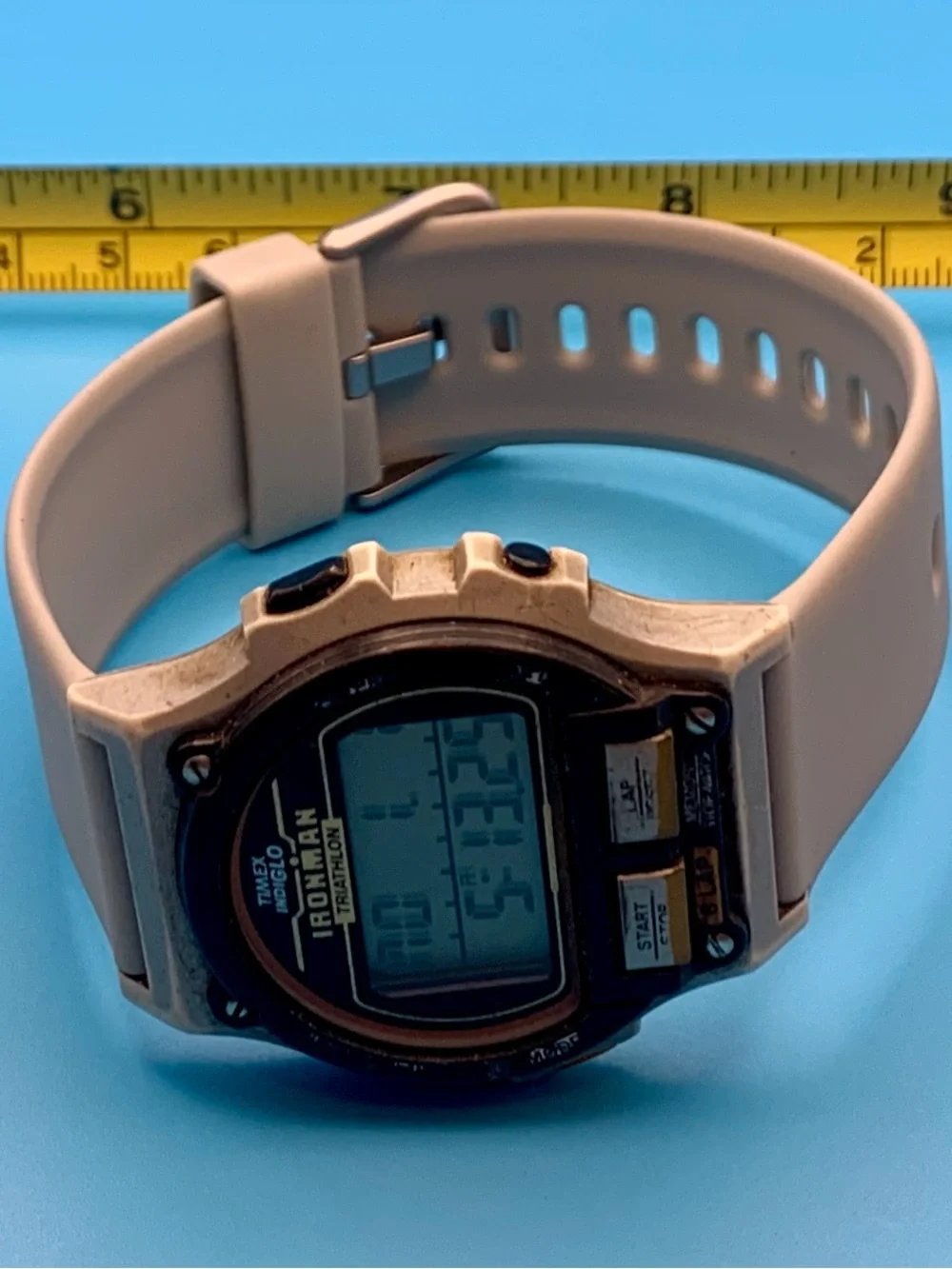 TIMEX IRONMAN TRIATHLON Men’s Vtg 1994 8 Lap Digital Watch Works New Batt/Strap